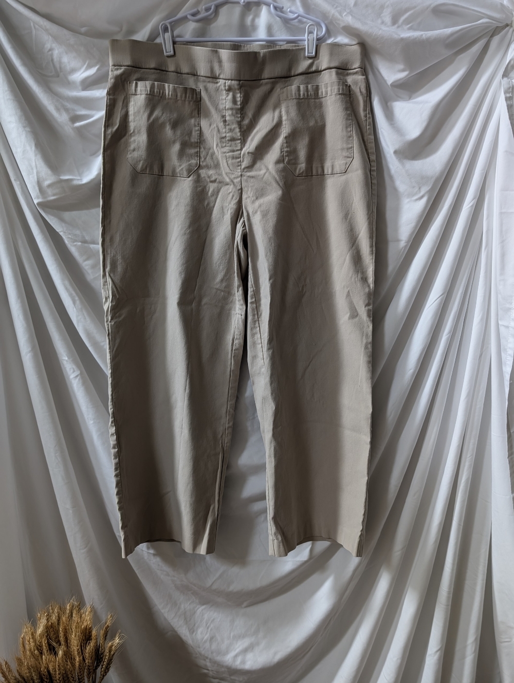 Counterparts Khaki Wide-Leg Cropped Pants